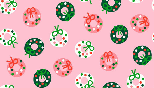 Merry Happy Bough Down Print Melody Pink by Kimberly Kight for Ruby Star Society - RS3099 13