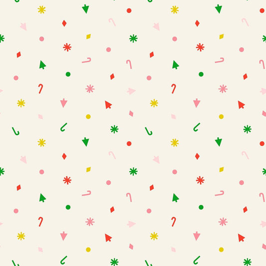 IN STOCK - Merry Happy Christmas Confetti print Multi-color by Kimberly Kight for Ruby Star Society - RS3103 12
