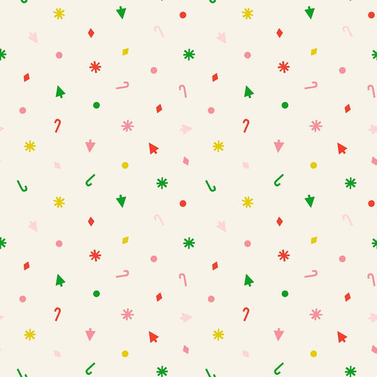 Merry Happy Christmas Confetti print Multi-color by Kimberly Kight for Ruby Star Society - RS3103 12