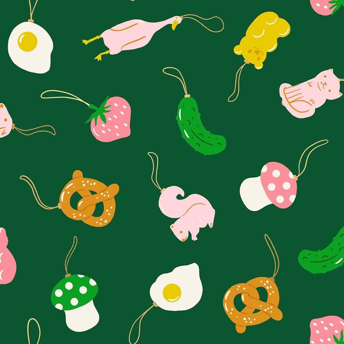 Merry Happy Find the Pickle Print Jade by Kimberly Kight for Ruby Star Society - RS3097 15M