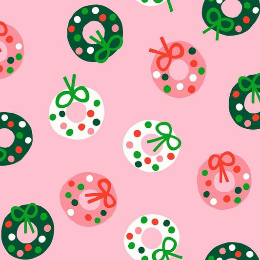 Merry Happy Bough Down Print Melody Pink by Kimberly Kight for Ruby Star Society - RS3099 13
