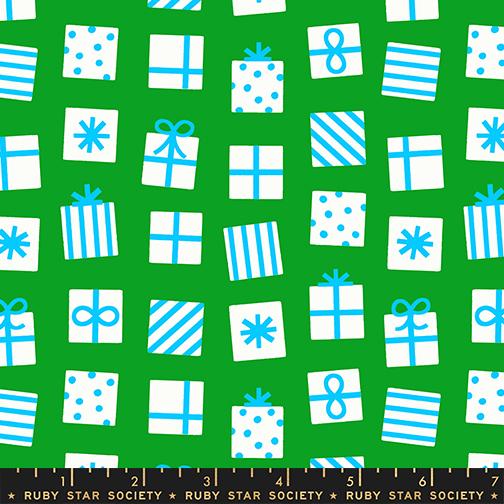 IN STOCK - Merry Happy Secret Santa Print Verdant Green by Kimberly Kight for Ruby Star Society - RS3100 18