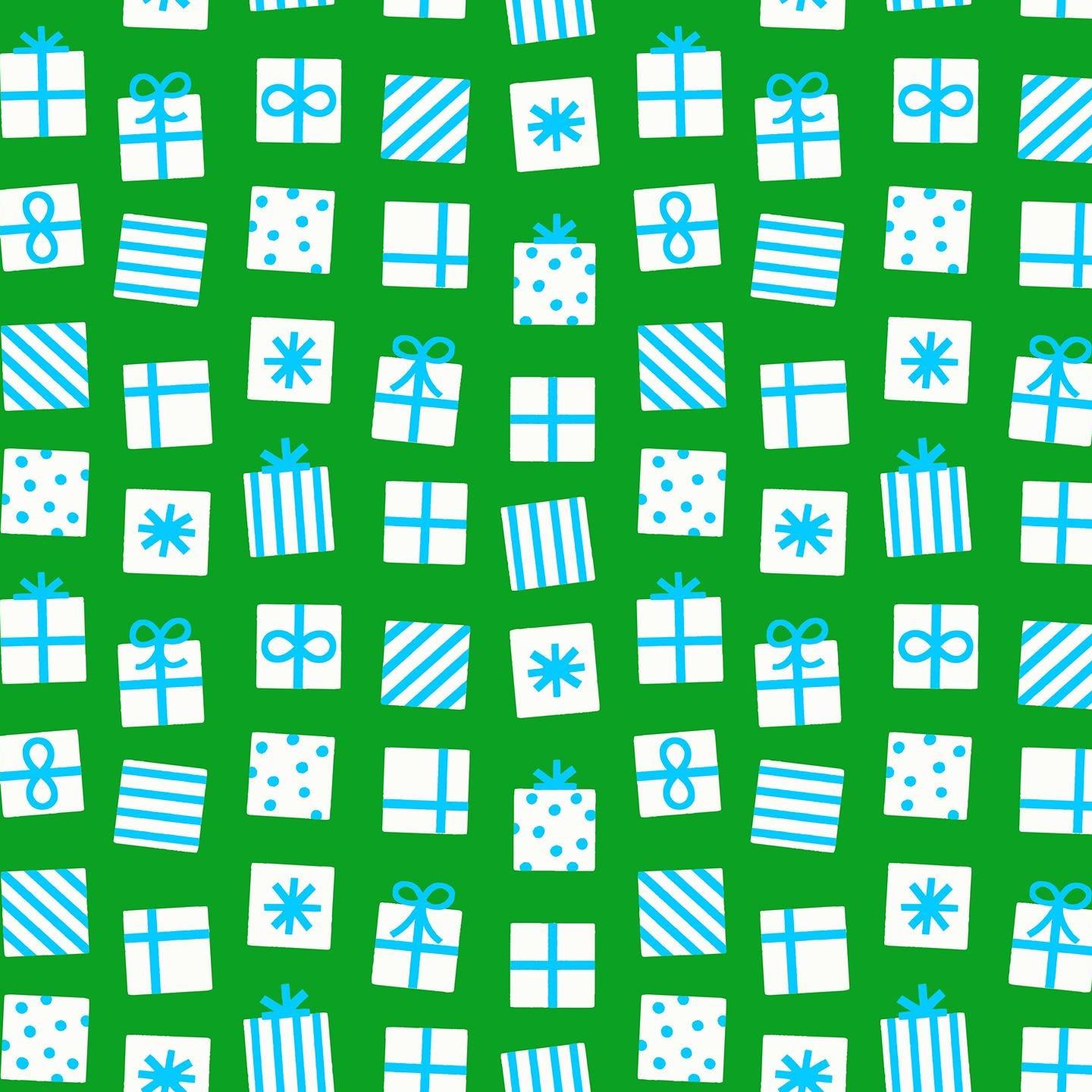 IN STOCK - Merry Happy Secret Santa Print Verdant Green by Kimberly Kight for Ruby Star Society - RS3100 18