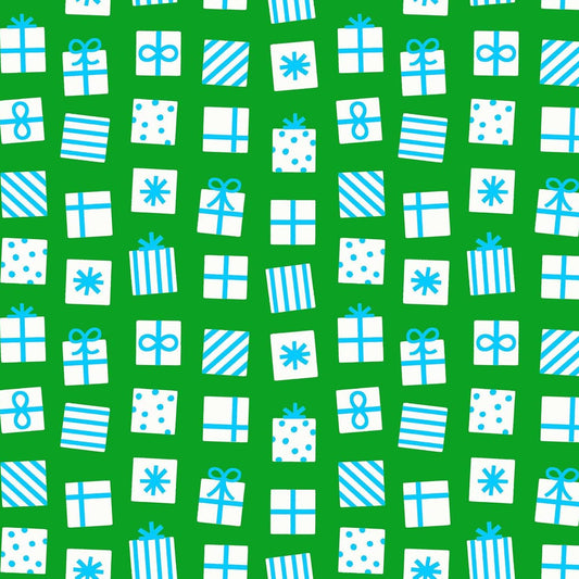 IN STOCK - Merry Happy Secret Santa Print Verdant Green by Kimberly Kight for Ruby Star Society - RS3100 18