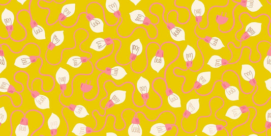 IN STOCK - Merry Happy High Strung Print Metallic Golden Hour by Kimberly Kight for Ruby Star Society - RS3101 14M