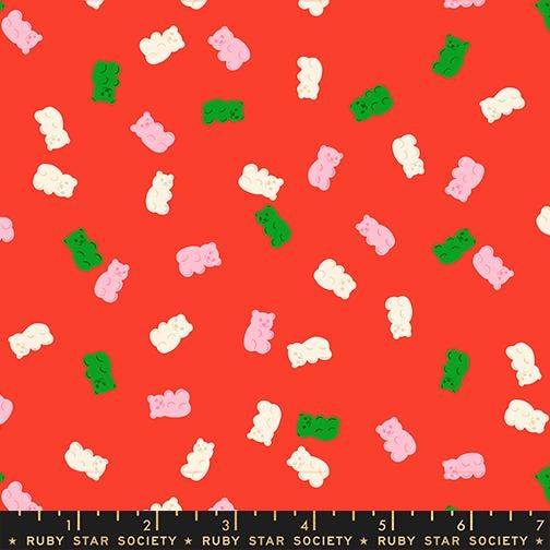 IN STOCK - Merry Happy Merry Gummies print Lollipop scarlet by Kimberly Kight for Ruby Star Society - RS3104 12