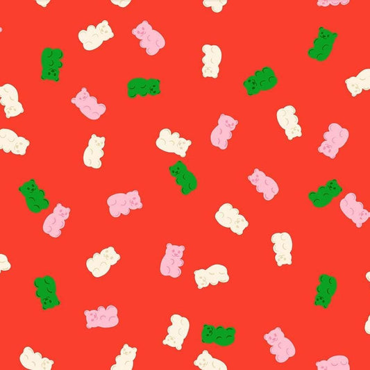Merry Happy Merry Gummies print Lollipop scarlet by Kimberly Kight for Ruby Star Society - RS3104 12