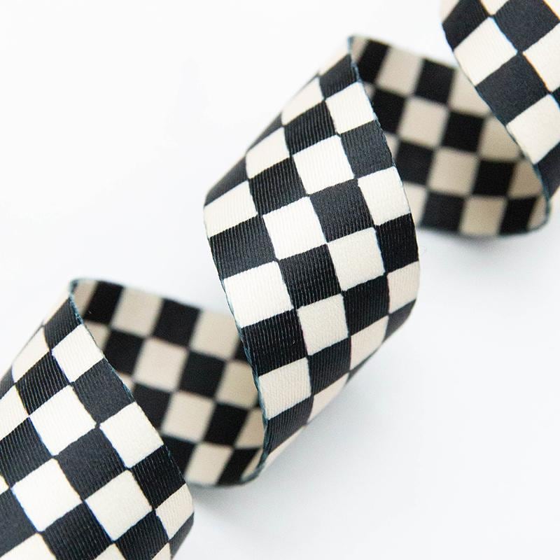 IN STOCK - Blk/Nat Checker Webbing 1.5" Wide by Alexia Abegg for Ruby Star Society - SSCWEB 58