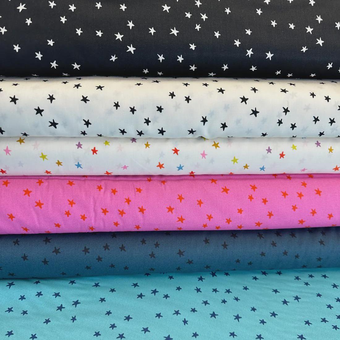 108" WIDEBACK Starry Print White w/Black Stars by Alexia Marcelle Abegg for Ruby Star Society
