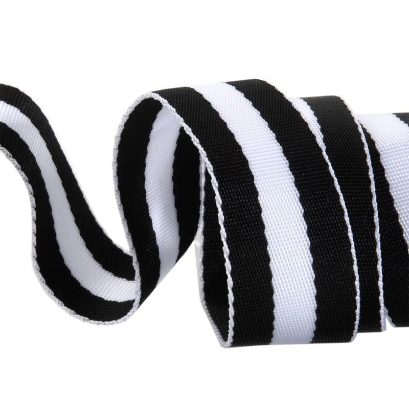 Tula Pink Black & White Striped Webbing - 1 1/2" Wide X 2 yds. Long