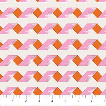 Bits and Bobs Measuring Tape Print in Pink by Sarah Hearts for Figo Fabrics