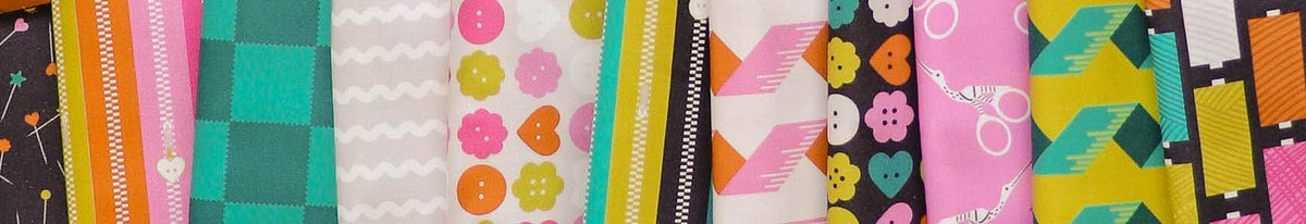 Bits and Bobs Notions Print in Black by Sarah Hearts for Figo Fabrics