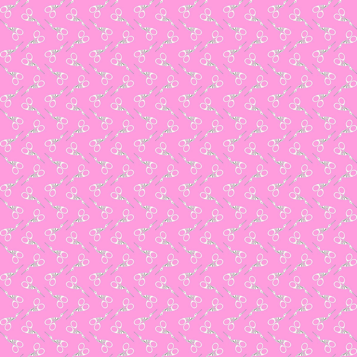Bits and Bobs Stork Scissors Print in Pink by Sarah Hearts for Figo Fabrics
