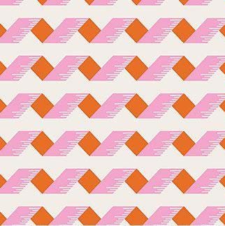 Bits and Bobs Measuring Tape Print in Pink by Sarah Hearts for Figo Fabrics
