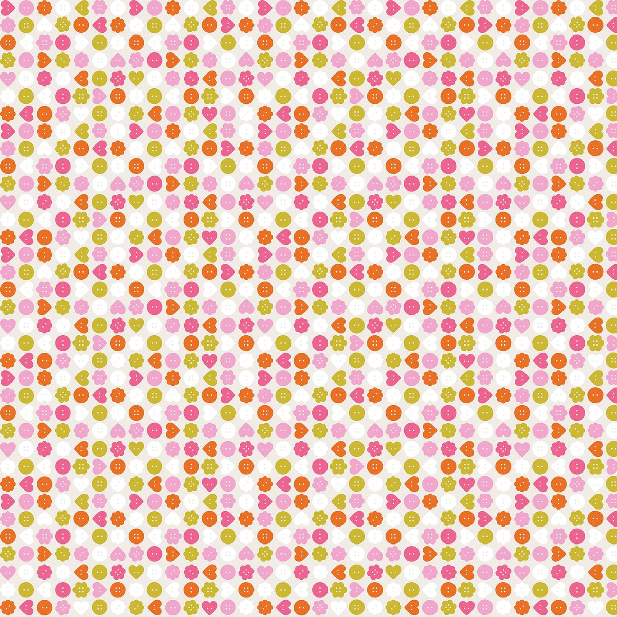 Bits and Bobs Measuring Tape Print in Pink by Sarah Hearts for Figo Fabrics
