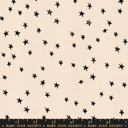 108" WIDEBACK Starry Print White w/Black Stars by Alexia Marcelle Abegg for Ruby Star Society