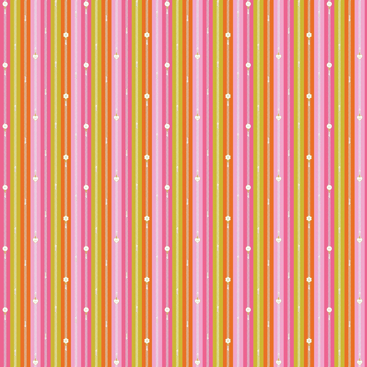 Bits and Bobs Measuring Tape Print in Pink by Sarah Hearts for Figo Fabrics