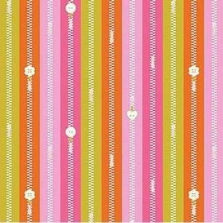 Bits and Bobs Zippers Print in Orange by Sarah Hearts for Figo Fabrics
