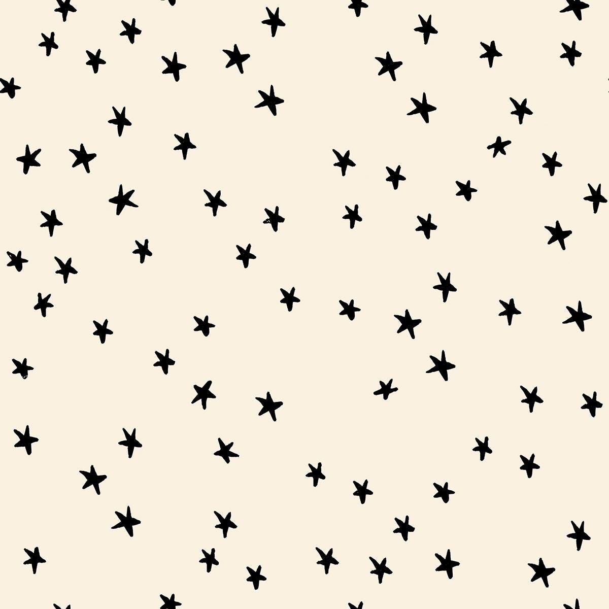 108" WIDEBACK Starry Print White w/Black Stars by Alexia Marcelle Abegg for Ruby Star Society