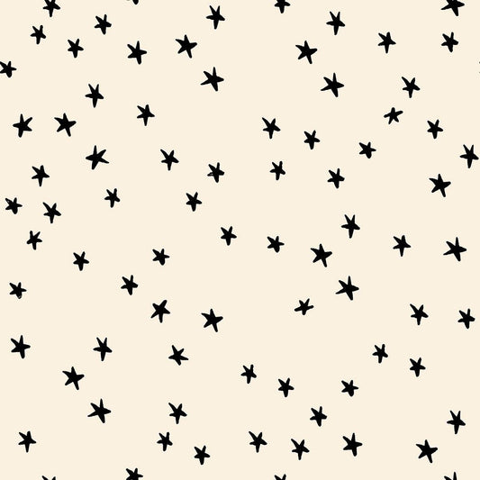 108" WIDEBACK Starry Print White w/Black Stars by Alexia Marcelle Abegg for Ruby Star Society