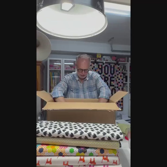 SOLD OUT - Catnap Granny Square Rayon Fabric - Ruby Star Society