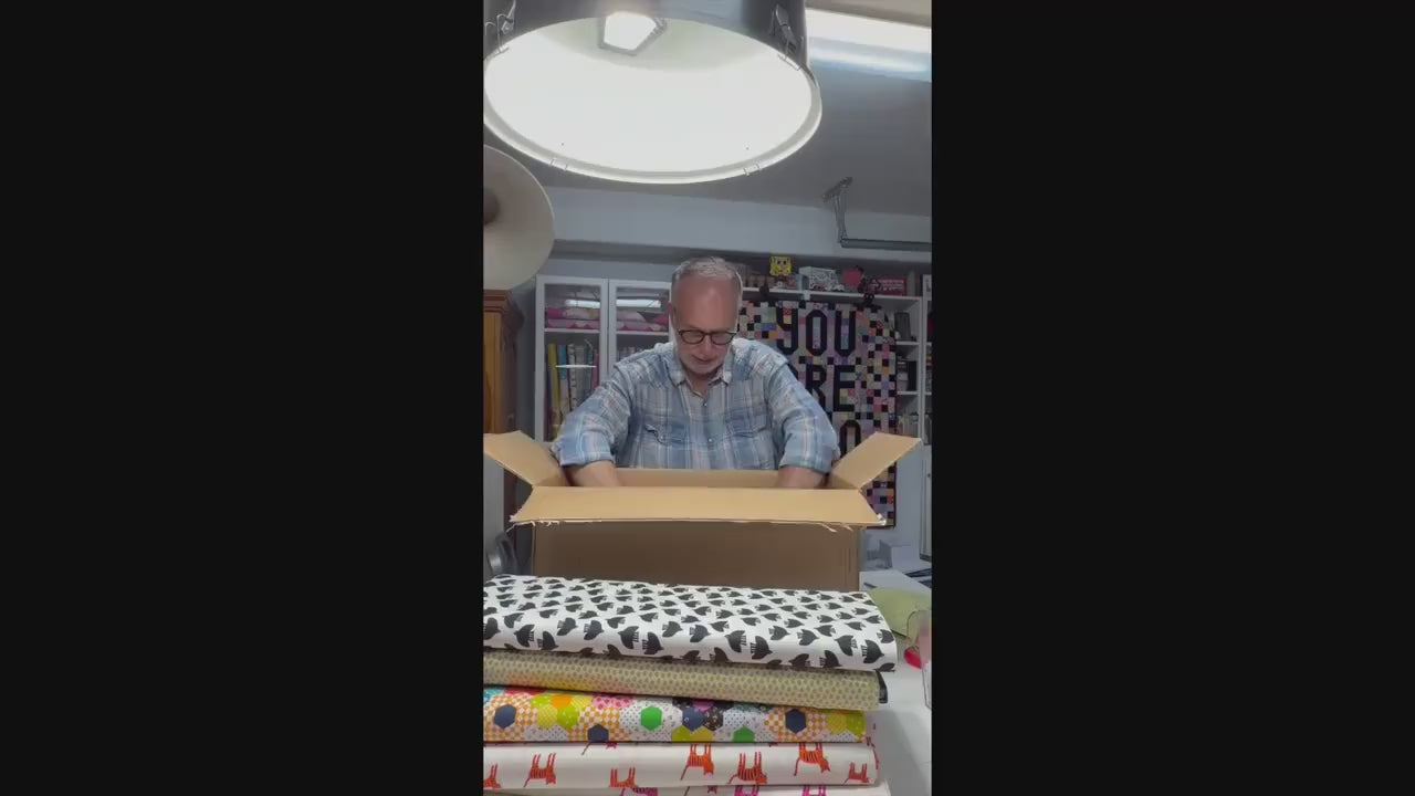 SOLD OUT - Catnap Granny Square Rayon Fabric - Ruby Star Society